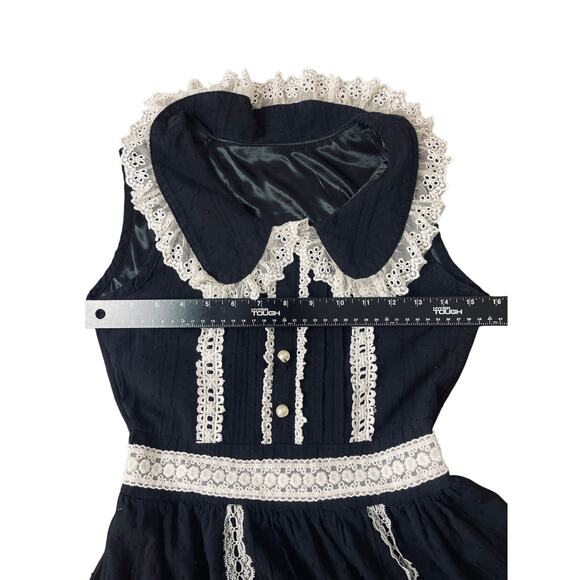 Women's Sleeveless Dress Lolita School Grl Gothic Wednesday Addams Size Small - Picture 9 of 12